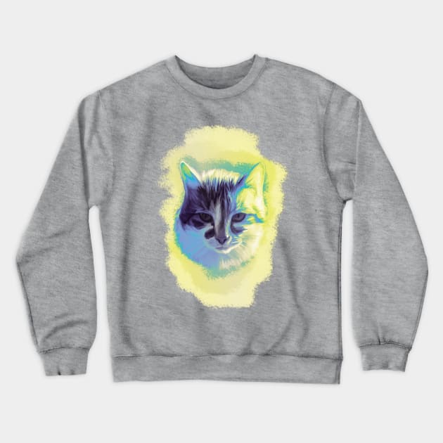 I Am a Ray of Sunshine blue Cat Crewneck Sweatshirt by Czajnikolandia